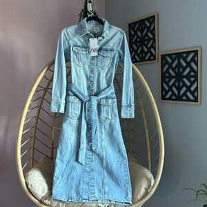 NWT Zara denim bottom down jean dress